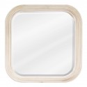 Elements MIR014 Tesla 26" x 26" Buttercream Reed Frame Mirror with Beveled Glass