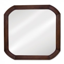 Elements MIR025 Tesla 26" x 26" Walnut Reed Frame Mirror with Beveled Glass