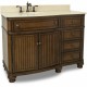 Elements VAN029 Compton Walnut Vanity with Preassembled Cream Marble Top and Bowl