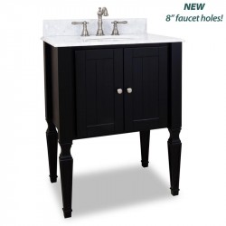 Elements VAN049-T-MW Jensen Bath Elements 28" Vanity with Black Finish and Preassembled Top and Bowl