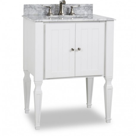 Elements VAN059-T-MW Jensen Bath Elements 28" Vanity with White Finish and Preassembled Top and Bowl