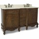 Elements VAN062D-60 Clairemont Bath Elements Double Vanity with Nutmeg Finish, Carved Floral Onlays, French Scrolled Legs (for 60-7/8" Top)