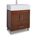 York Vessel Jeffrey Alexander 28" Vanity with Rich Chocolate Finish and an Oversized Vessel Bowl / Top.