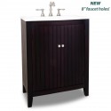 Elements VAN068-T-PW Dalton Bath Elements 28 1/8" Espresso Vanity with One Piece Integrated Top and Bowl