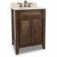 Elements VAN078 Lindley Bath Elements 26 1/2" Nutmeg Vanity with Louvered Doors, Preassembled Top and Bowl