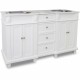 Elements VAN094D-60 VAN094D-60-T-MW Douglas Elements White Double Vanity with Sleek White Finish, Tapered Feet (for 60" Top)