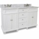 Elements VAN094D-60 Douglas Elements White Double Vanity with Sleek White Finish, Tapered Feet (for 60" Top)