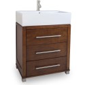 Briggs Jeffrey Alexander 28" Vanity with Chocolate Finish, Oversized Vessel / Bowl Top and 3 Drawers