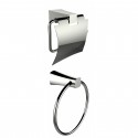 American Imaginations AI-13324 Chrome Plated Towel Ring With Toilet Paper Holder Accessory Set