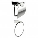 American Imaginations AI-13335 Chrome Plated Towel Ring With Toilet Paper Holder Accessory Set
