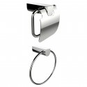 American Imaginations AI-13336 Chrome Plated Towel Ring With Toilet Paper Holder Accessory Set