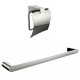 American Imagination AI-13331 Chrome Plated Toilet Paper Holder With Single Rod Towel Rack Accessory Set:divider_comma:Rectangle