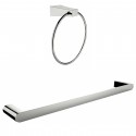 American Imaginations AI-13358 Chrome Plated Towel Ring With Single Rod Towel Rack Accessory Set