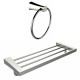 American Imagination AI-13349 Chrome Plated Towel Ring With Multi-Rod Towel Rack Accessory Set:divider_comma:Round