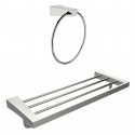 American Imaginations AI-13357 Chrome Plated Towel Ring With Multi-Rod Towel Rack Accessory Set
