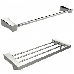 American Imagination AI-13370 Single Rod & Multi-Rod Towel Rack Accessory Set:divider_comma:Rectangle:divider_comma:Chrome