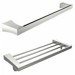 American Imagination AI-13379 Single Rod & Multi-Rod Towel Rack Accessory Set:divider_comma:Rectangle:divider_comma:Chrome