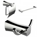 American Imaginations AI-13418 Robe Hook, Toilet Paper Holder And Single Rod Towel Rack Accessory Set