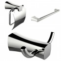American Imaginations AI-13420 Robe Hook, Toilet Paper Holder And Single Rod Towel Rack Accessory Set