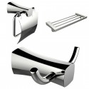 American Imaginations AI-13421 Robe Hook, Toilet Paper Holder And Multi-Rod Towel Rack Accessory Set