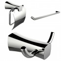 American Imaginations AI-13422 Single Rod Towel Rack, Robe Hook And Toilet Paper Holder Accessory Set