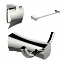 American Imaginations AI-13428 Single Rod Towel Rack, Robe Hook And Toilet Paper Holder Accessory Set