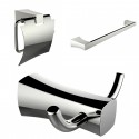 American Imaginations AI-13430 Single Rod Towel Rack, Robe Hook And Toilet Paper Holder Accessory Set
