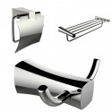 American Imaginations AI-13429 Multi-Rod Towel Rack, Robe Hook, And Toilet Paper Holder Accessory Set