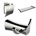 American Imaginations AI-13433 Multi-Rod Towel Rack, Robe Hook, And Toilet Paper Holder Accessory Set