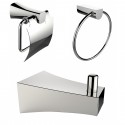 American Imaginations AI-13495 Chrome Plated Robe Hook With Towel Ring And Toilet Paper Holder Accessory Set