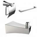 American Imaginations AI-13500 Chrome Plated Single Rod Towel Rack With Robe Hook And Toilet Paper Holder Accessory Set