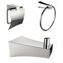 American Imaginations AI-13503 Chrome Plated Towel Ring With Robe Hook And Toilet Paper Holder Accessory Set