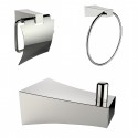 American Imaginations AI-13504 Chrome Plated Towel Ring With Robe Hook And Toilet Paper Holder Accessory Set