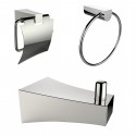 American Imaginations AI-13505 Chrome Plated Towel Ring With Robe Hook And Toilet Paper Holder Accessory Set