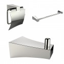 American Imaginations AI-13506 Single Rod Towel Rack With Robe Hook And Toilet Paper Holder Accessory Set