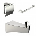 American Imaginations AI-13508 Single Rod Towel Rack With Robe Hook And Toilet Paper Holder Accessory Set