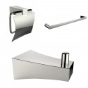 American Imaginations AI-13510 Single Rod Towel Rack With Robe Hook And Toilet Paper Holder Accessory Set