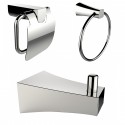 American Imaginations AI-13512 Chrome Plated Towel Ring With Robe Hook And Toilet Paper Holder Accessory Set