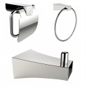American Imaginations AI-13513 Chrome Plated Towel Ring With Robe Hook And Toilet Paper Holder Accessory Set