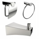 American Imaginations AI-13514 Chrome Plated Towel Ring With Robe Hook And Toilet Paper Holder Accessory Set