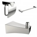 American Imaginations AI-13515 Chrome Plated Towel Rod With Robe Hook And Toilet Paper Holder Accessory Set