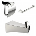 American Imaginations AI-13517 Single Rod Towel Rack With Robe Hook And Toilet Paper Holder Accessory Set