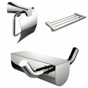 American Imaginations AI-13643 Modern Multi-Rod Towel Rack With Robe Hook And Toilet Paper Holder Accessory Set