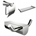 American Imaginations AI-13645 Modern Multi-Rod Towel Rack With Robe Hook And Toilet Paper Holder Accessory Set