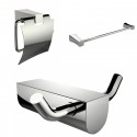 American Imaginations AI-13650 Single Rod Towel Rack, Robe Hook And Toilet Paper Holder Accessory Set