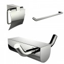 American Imaginations AI-13654 Single Rod Towel Rack, Robe Hook And Toilet Paper Holder Accessory Set