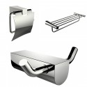 American Imaginations AI-13651 Modern Multi-Rod Towel Rack, Toilet Paper Holder And Robe Hook Accessory Set