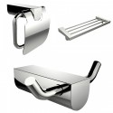 American Imaginations AI-13662 Modern Multi-Rod Towel Rack, Toilet Paper Holder And Robe Hook Accessory Set
