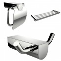 American Imaginations AI-13664 Modern Multi-Rod Towel Rack, Toilet Paper Holder And Robe Hook Accessory Set
