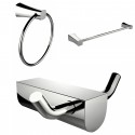 American Imaginations AI-13667 Modern Towel Ring With Single Rod Towel Rack And Robe Hook Accessory Set